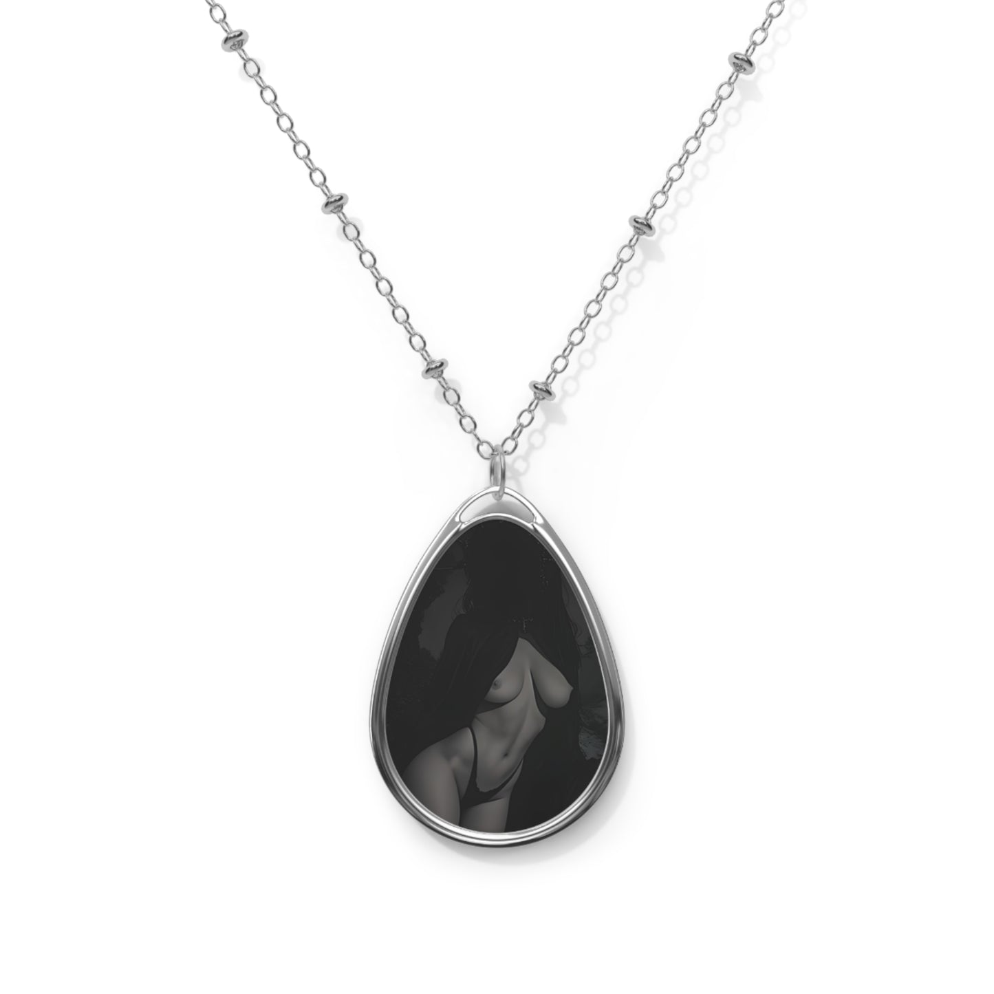 Dark Elegance Oval Necklace